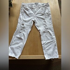 Torrid White Crop Boyfriend Rips Size 20
